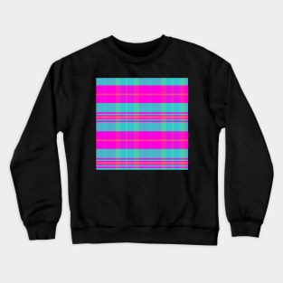 Neon Aesthetic Arable 2 Hand Drawn Textured Plaid Pattern Crewneck Sweatshirt